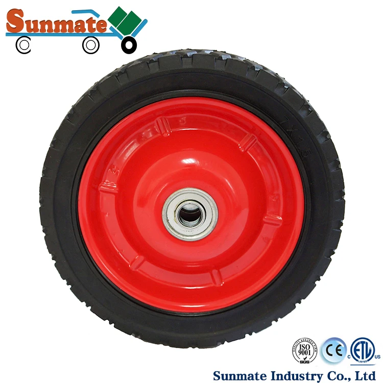 Metal edging rubber wheels for wheelbarrow