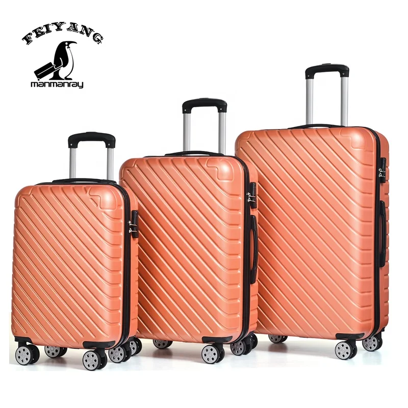 
Wholesale custom lightweight sport 3pcs wheels rolling cabin abs pc hard case carry on suitcase travel smart trolley luggage set 