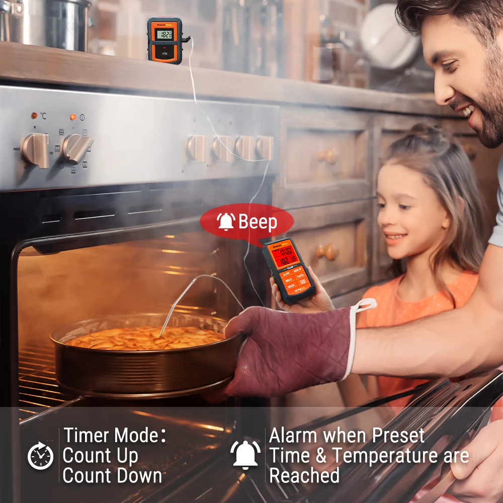 ThermoPro TP-07C Wireless Remote Digital Cooking Food Meat Thermometer for Grilling Oven Kitchen Smoker BBQ Grill Thermometer