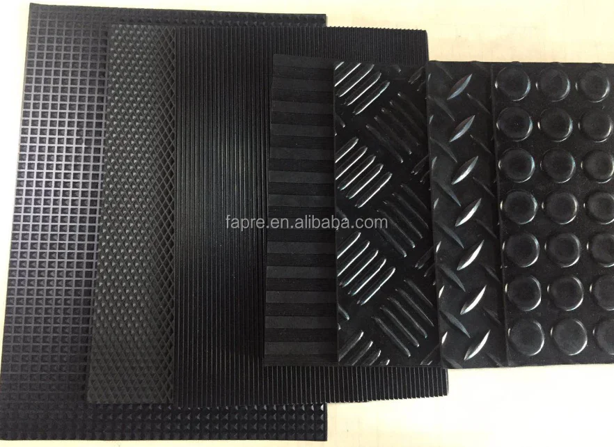 Anti-slip diamond checker runner willow leaf rubber matting for  bus Garage rubber floor