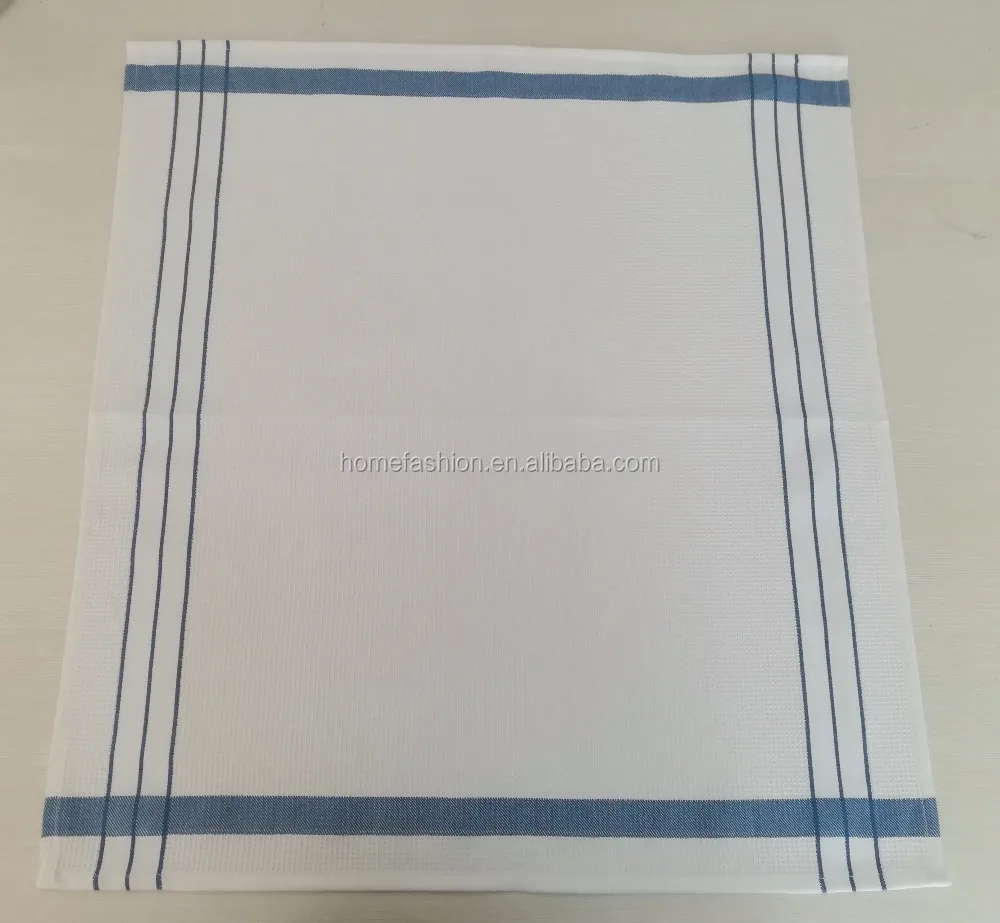 Высококачественная вафельная салфетка из 100% хлопка в красную/зеленую/синюю/оранжевую полоску стекла