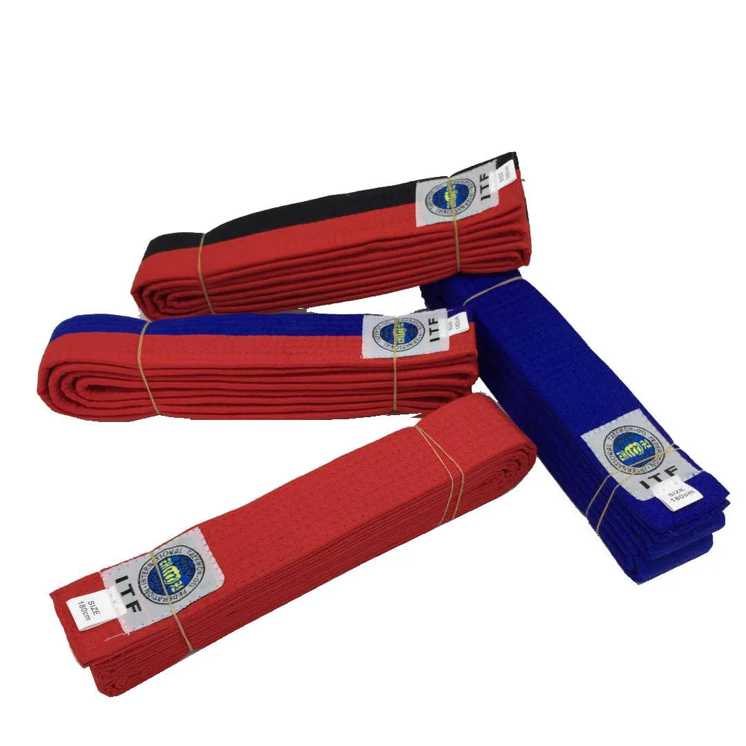Wholesale custom logo cotton top quality taekwondo belts