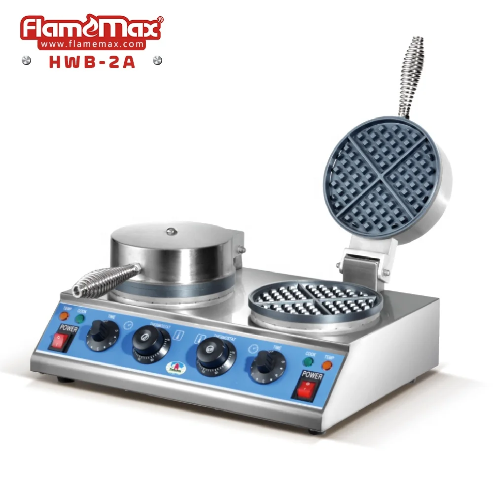 1 Head Waffle Cone Maker Machine Aluminum Panel Material Non-Stick Coating Commercial Waffle Baker For Sale