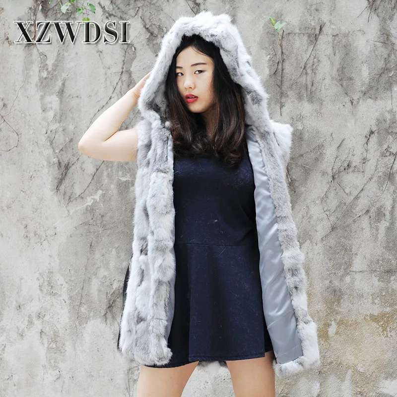 CX-G-B-102A Лидер продаж 75 см кролик меховой жилет для детей женщин