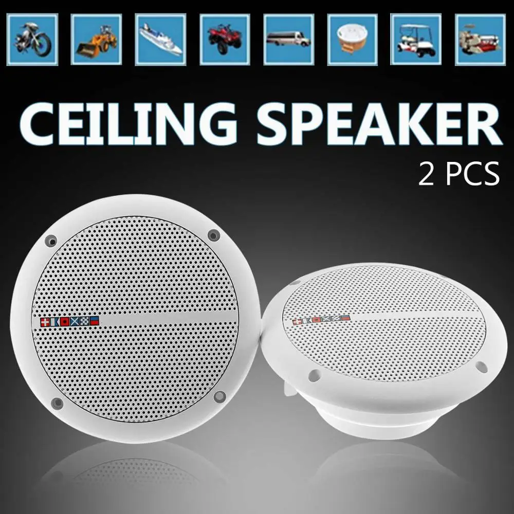 Free Ship 2PCS Waterproof Ceiling Speaker Systems 2-Way Mount Home Theater Loundspeaker Amplifier In-Wall/Boat/Car/Marine Music