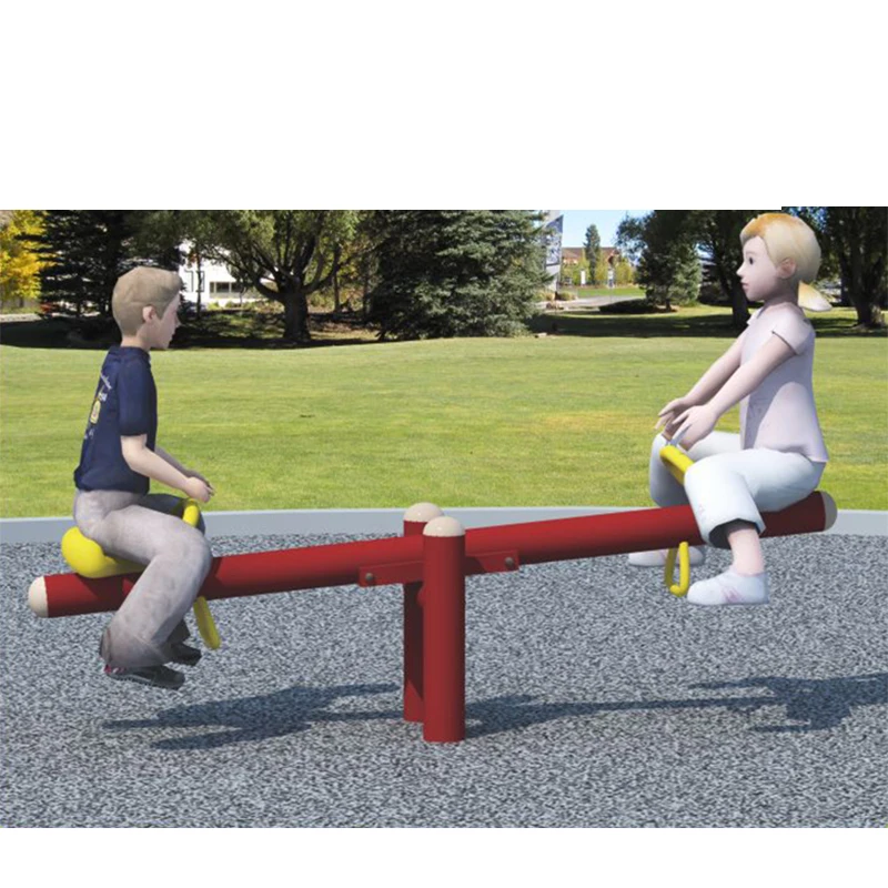 Outdoor four seats metal seesaw play equipment - Galvanized Pipe