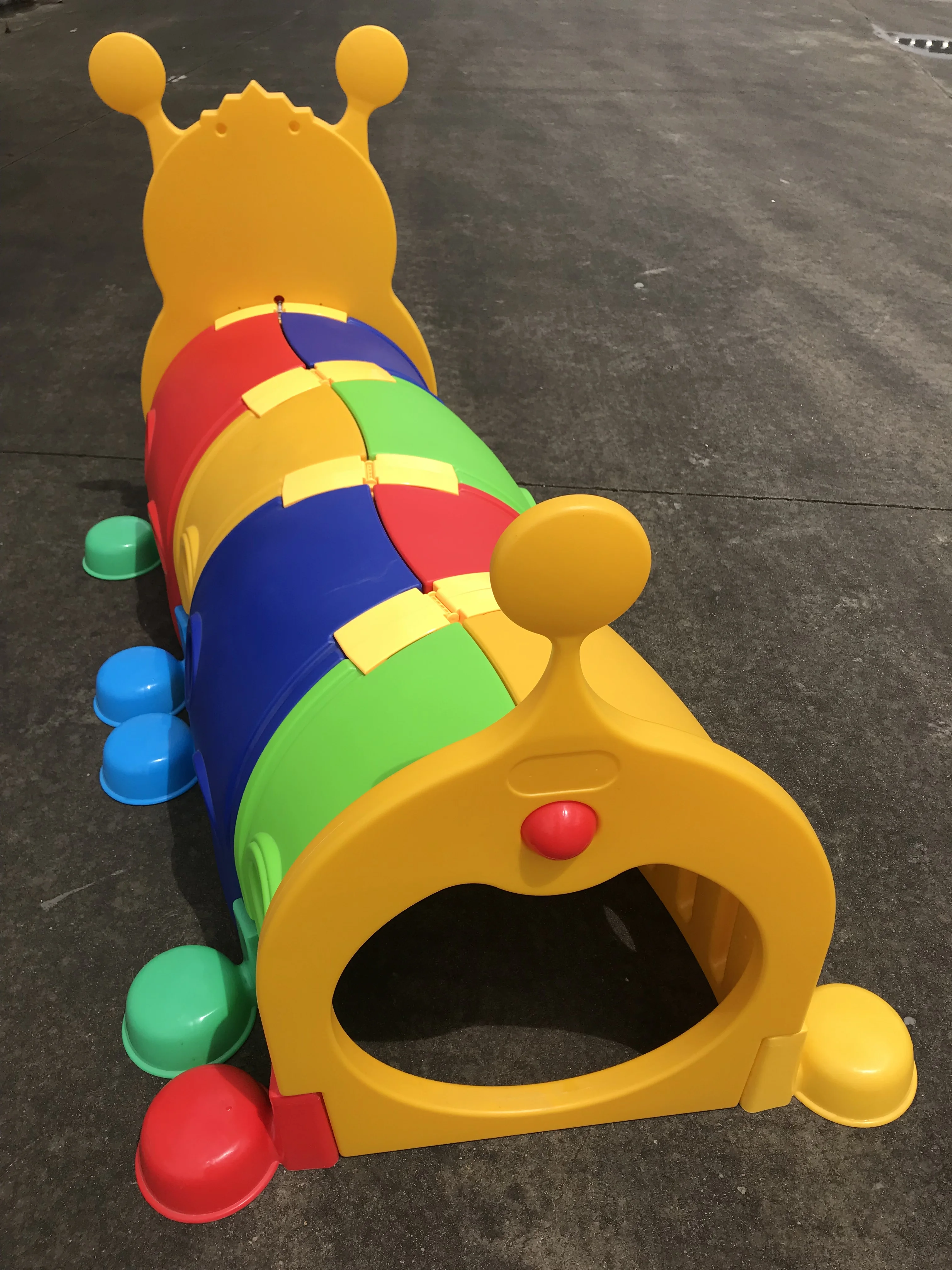 YF-06001B kindergarten various color plastic kids play tunnel children indoor playground equipment caterpillars Elf tunnel toy