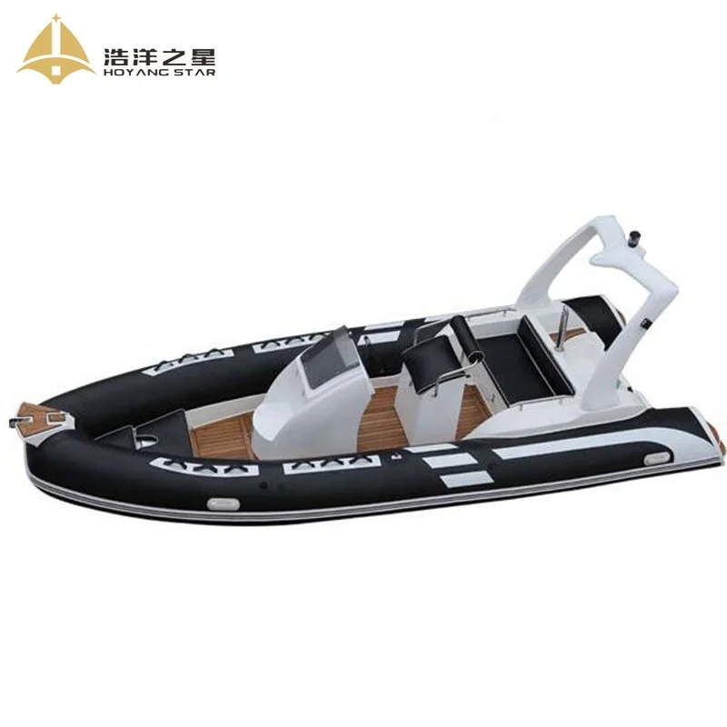 2023 New Model 5.8M  Patrol Rigid RIB Hypalon Fiberglass Inflatable Boat With Outboard Motor