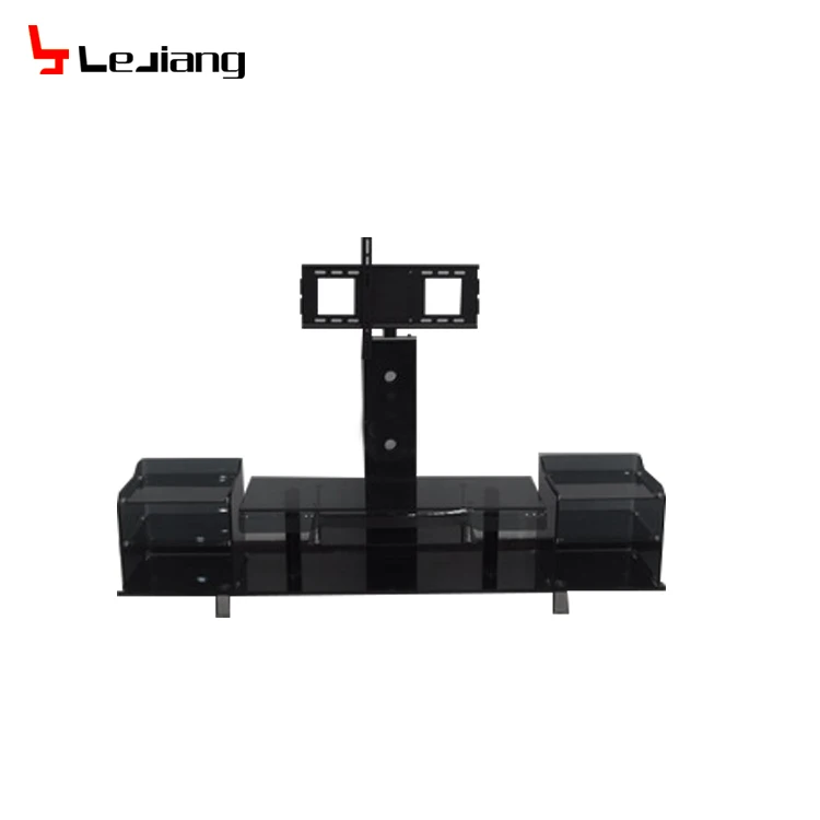 Недорогие Металлические и стеклянные матовые черные металлические подставки для телевизора с плоским экраном 55 дюймов