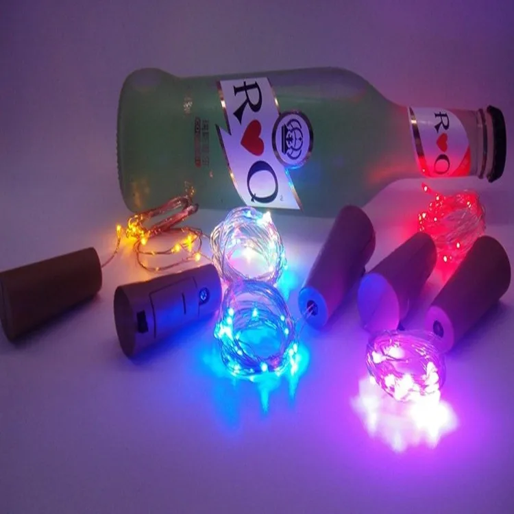 Battery operated Led wine bottle cork lights / cork light wine stopper copper wire string light wine bottle stopper