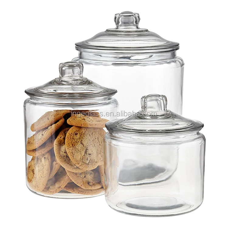 Heritage Hill Glass Jar with Cover, Glass Storage Jar