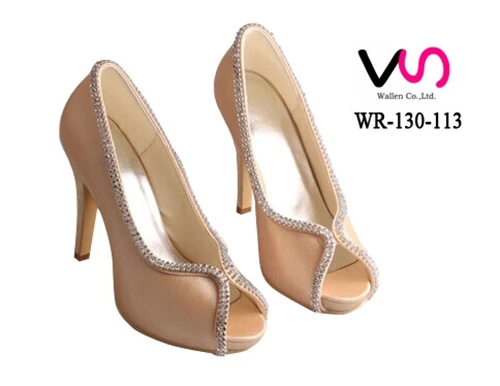 
New 10cm high heel bridal wedding bridal shoes for party dyeable satin bridal shoes 