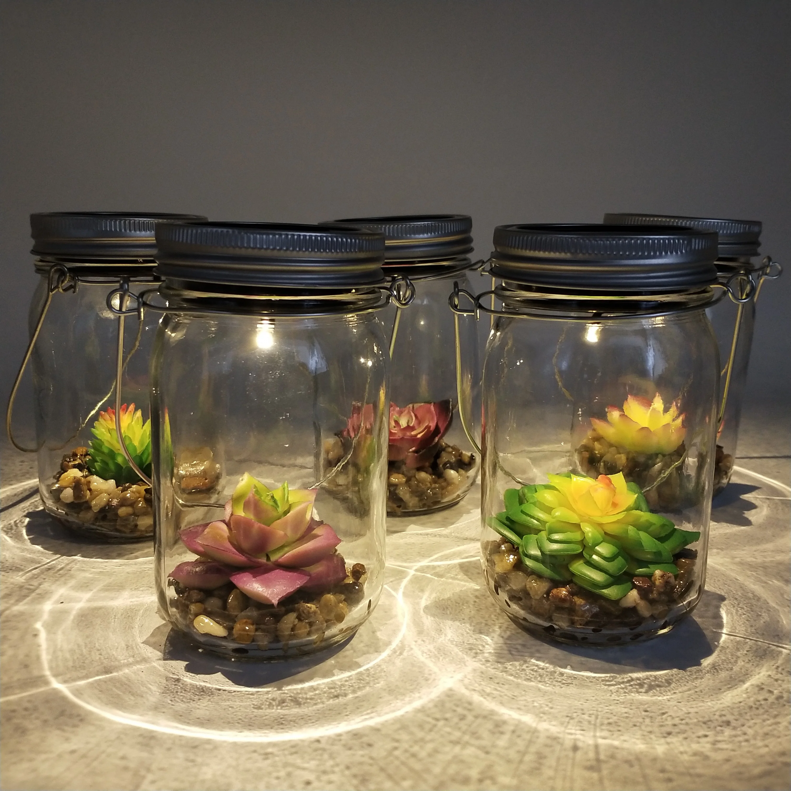 
solar hanging electroplate spot mason jar light led light outdoor lighting 
