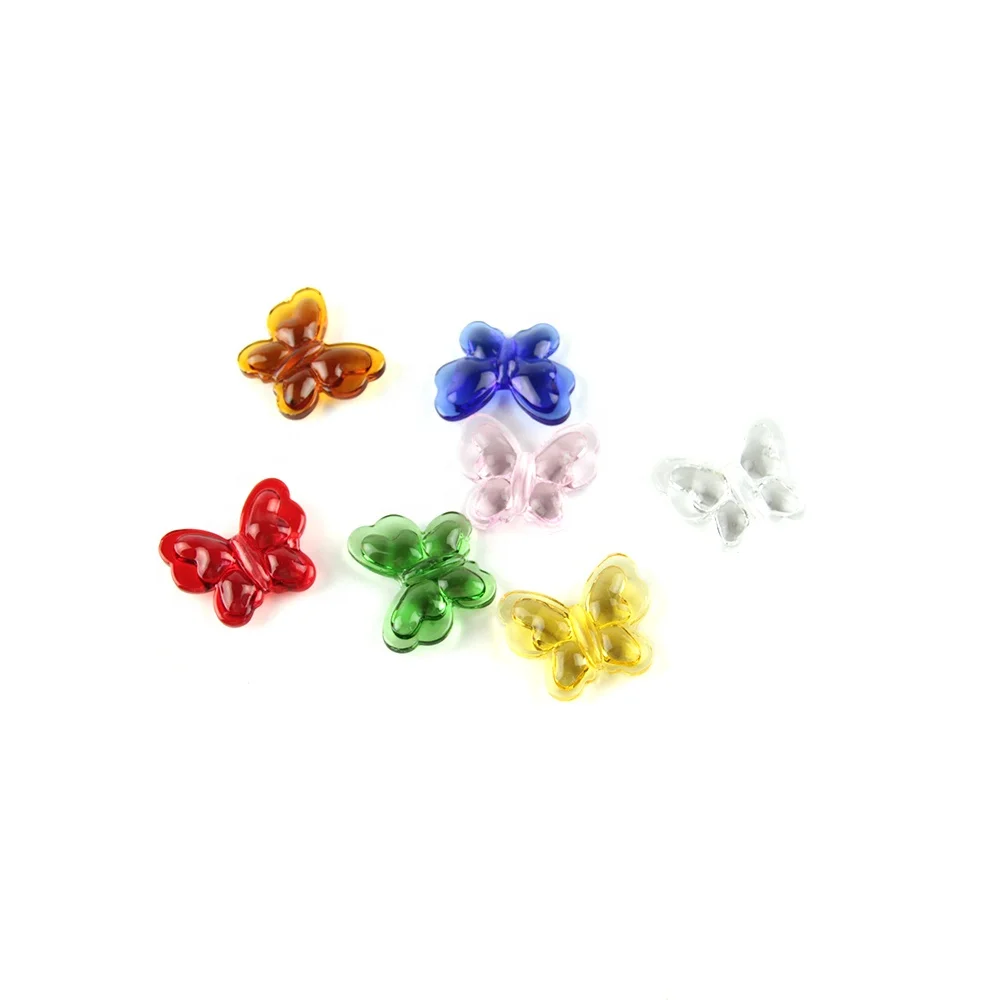 28mm Mix Color Glass Chandelier Beads Crystal Butterfly Beads For Jewelry Making Chandelier Decoration