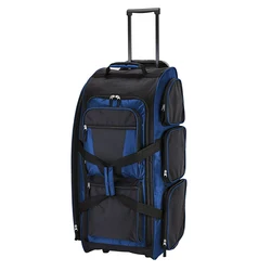 Large u-shaped opening travel suitcase In-line blade wheels trolley luggage bag