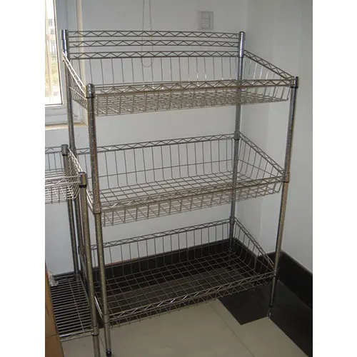 high quality chrome surface steel wire shelving for retail stores with wheels movable for baked food with sliding shelves
