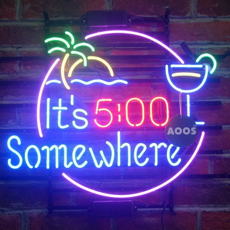 Amazon christmas gifts decoration ODM china factory 12v neon wall clock neon glass clock somewhere neon clock