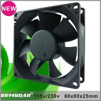 Double ball bearing ventilation high speed 80x80x25mm energy saving AC axial fan