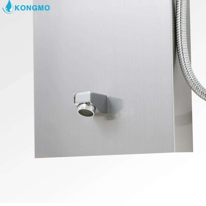 Bathroom Shower Panel Multi-Function 304 Stainless Steel Wall Mounted Cold And Hot Water Amazon Hot Sales Matt Black 6636