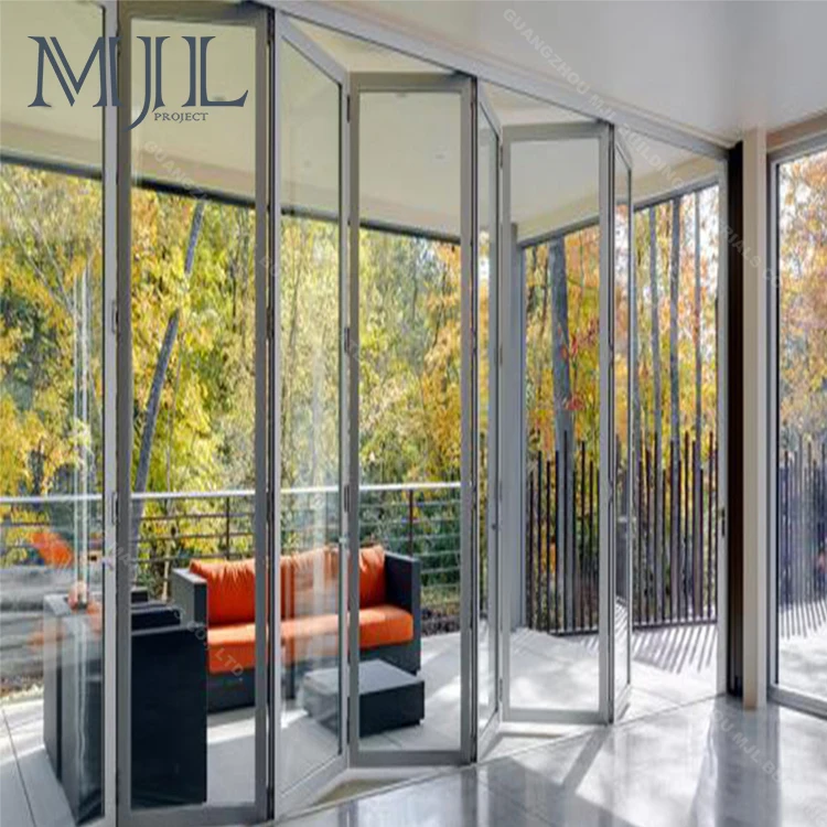 Germany brand hardware low-e glass exterior aluminum glass folding door