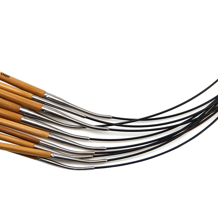 Durable In Use Wholesale DIY Round Circular Wood Bamboo Knitting Needles Sets For Hand Knitting Yarn