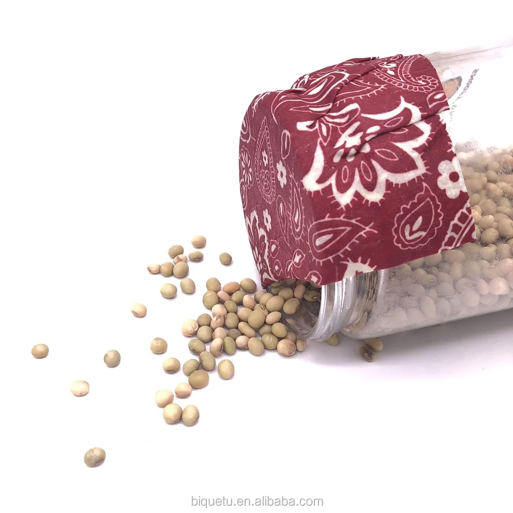 
GOTS Organic Cotton Fabric Bees Wax Food Wrap Reusable Beeswax Food Storage 