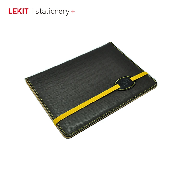 Cover for notebook PU leather cut notebook covers with embossed logo and elastic band closure