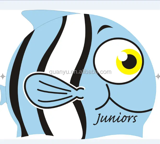 Factory direct sales cool swim caps designs for nemo kids
