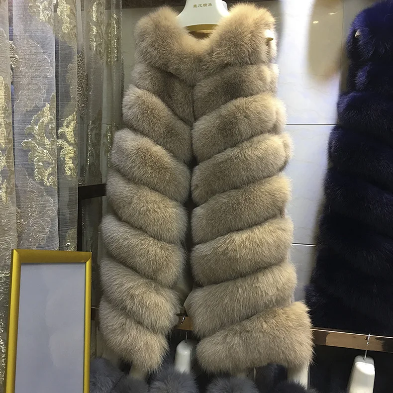 
Wholesale Fashion High-end Long fur vest 2017 new imported leather eight fox fur vest jacket 