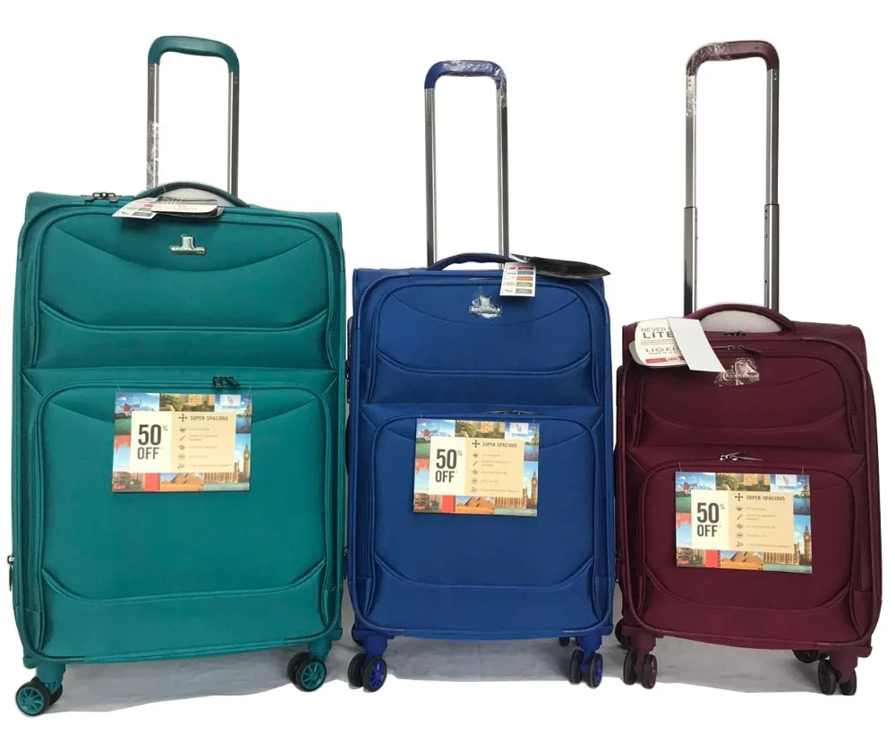 Top quality nylon waterproof fabric bag suitcase trolley luggage set