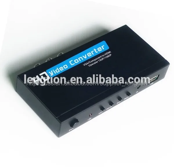 New Quality VGA or Component Video YPbPr to HDMI 720P 1080p Scaler Converter Box