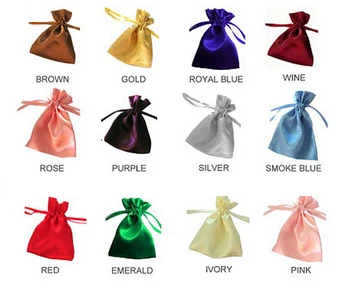 custom logo jewelry gift wig storage and packaging silk pouch drawstring satin bags for hair bundles