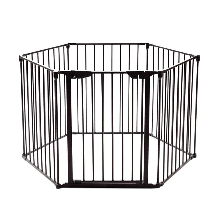 
6 panels miltufunctional automatic closing metal baby folding playpen pet play yard safety barrier gate play fence 