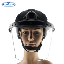Tactical military security protective ballistic helmet with visor
