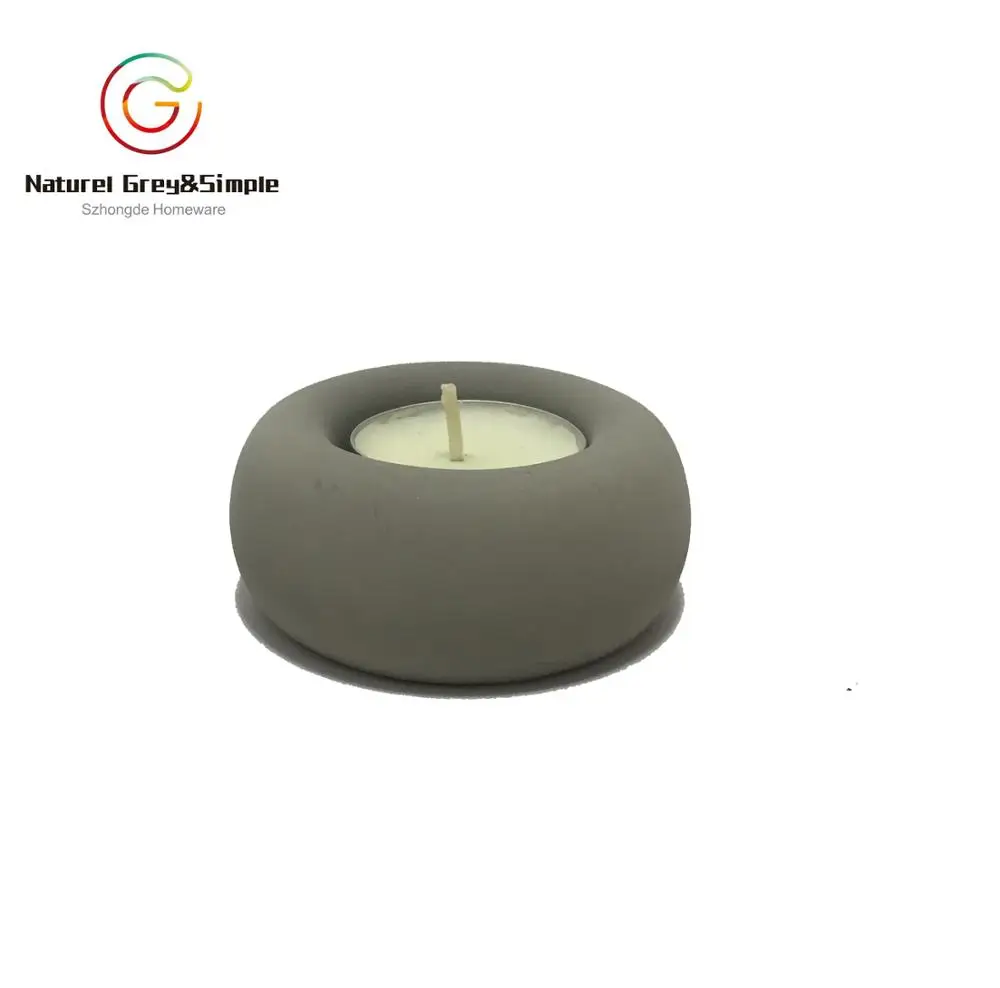 Romantic mini desk decor concrete tealight candle holder