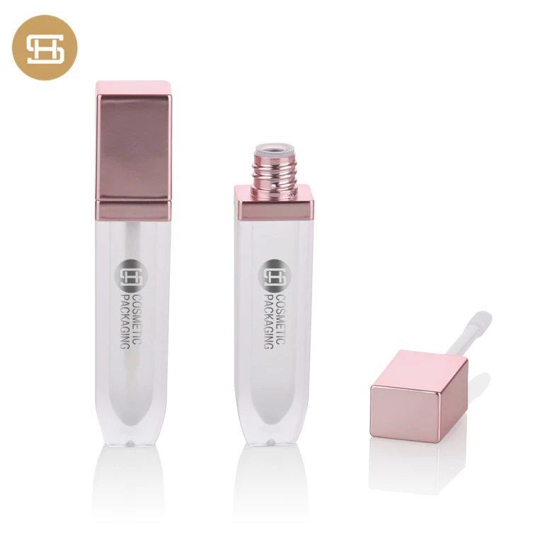 
Пустая пластиковая элегантная металлическая розовая Золотая жидкая помада с палочкой на заказ 