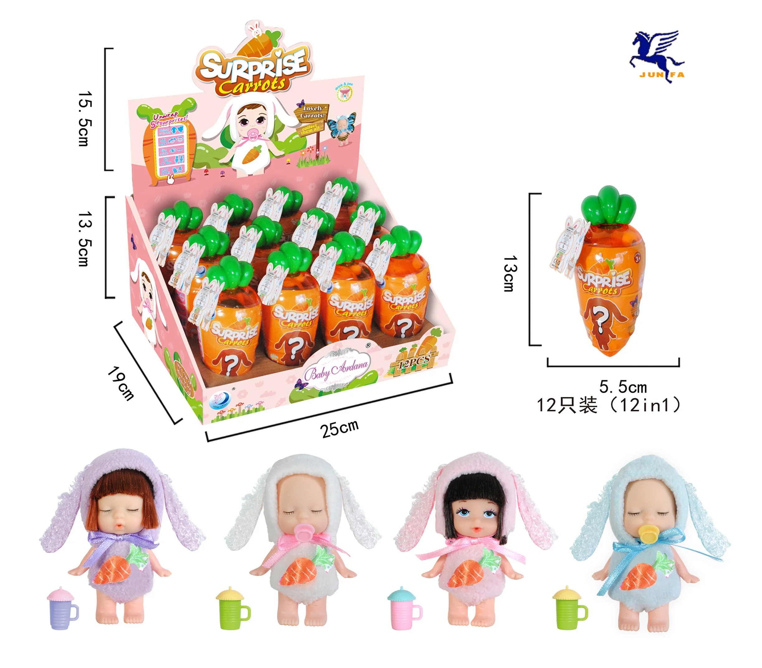 mini baby reborn doll carrot little girl set for kids soft plastic toys