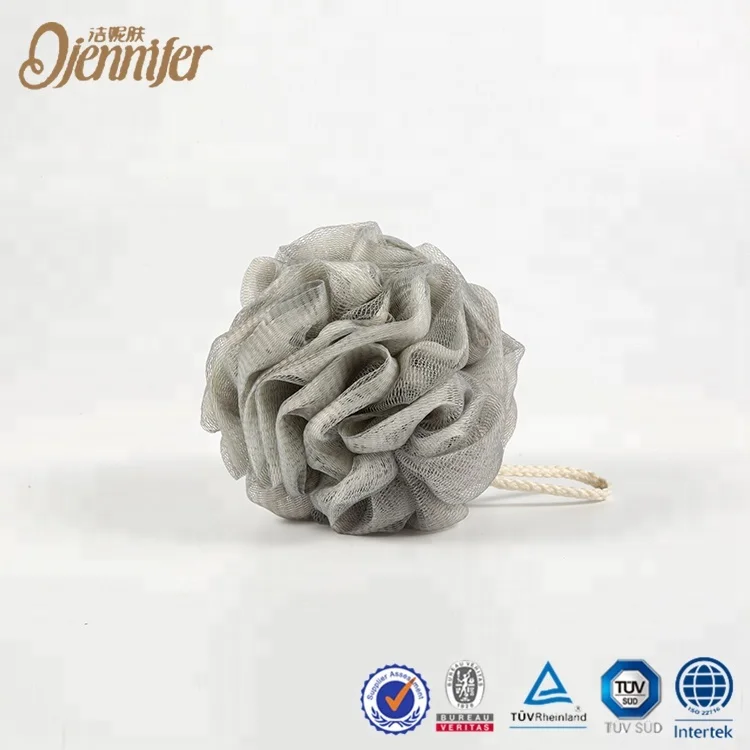 Factory Wholesale Beautiful Shower Flower Recycling PE Loofah Mesh Bathing Ball Bath Sponge