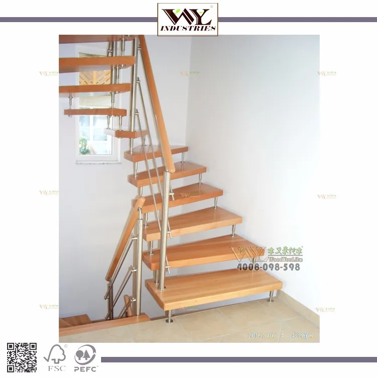 Оптовая продажа твердых деревянных лестниц протектора плавающей консольной лестницы