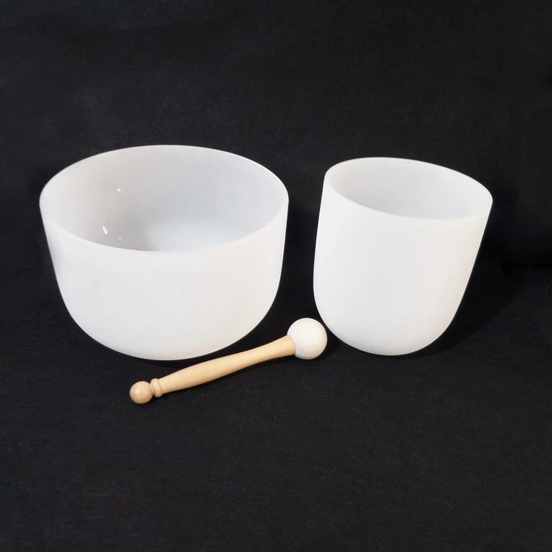 frosted crystal quartz singing bowl for Yoga and sound therapy