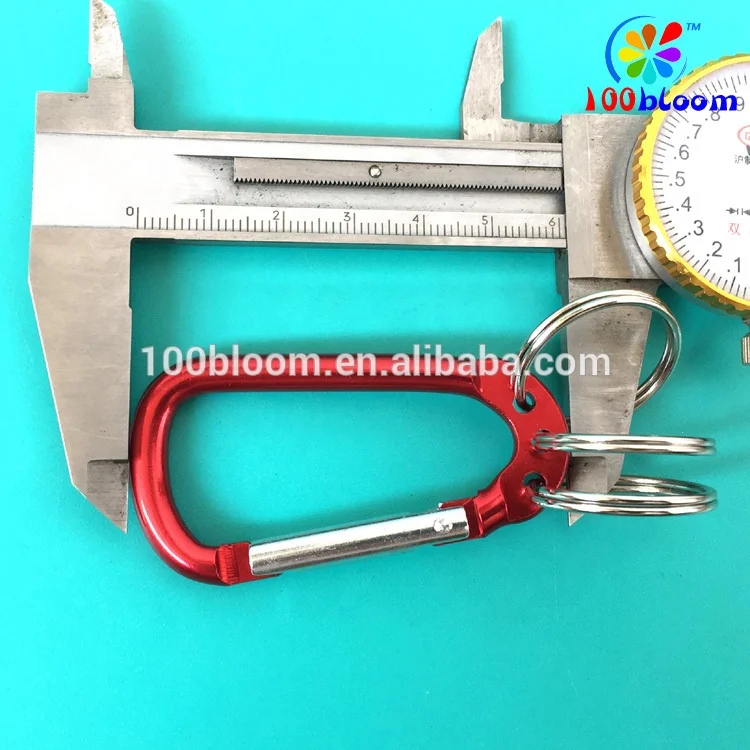 
Factory sell 6cm keychain carabiner with three keyrings 
