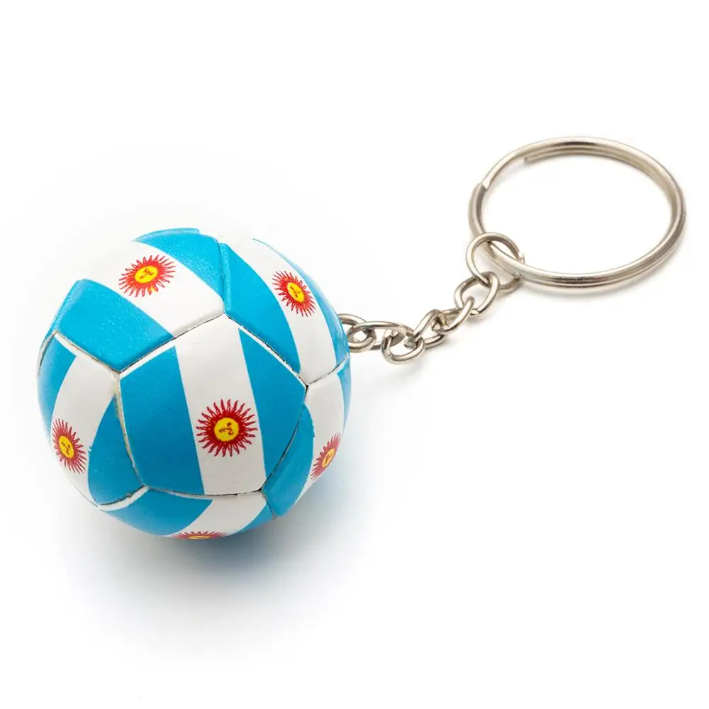 High quality custom shaped 3D PU leather football keychain