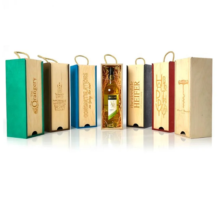 Новый дизайн, герметичная стильная деревянная коробка для вина, подарок для 1 бутылки