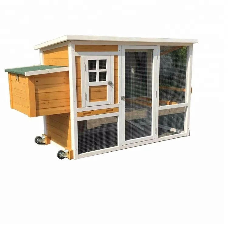 top sell Lock Industrial Wire Netting Cage Layer Removable Tray & Ramp Poultry Chicken Coop with Outdoor Ventilation Door