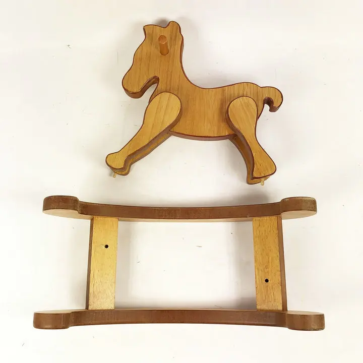 
custom laser cut hand carve wood decorative rocking horse 