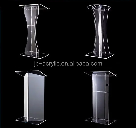 
Acrylic Podium Lectern Church Pulpit with Angled Reading Surface 