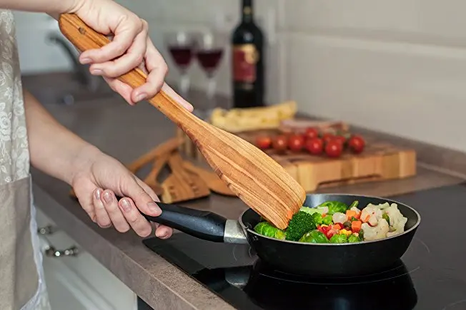 Acacia Wood Spoon set Kitchen Tools wood Cooking Utensil Set with holder