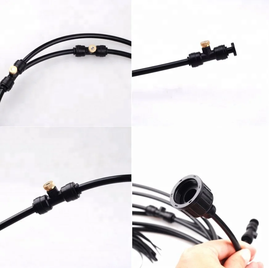 IRP15100 6M Patio Water Misting Cooling System With 6pcs Brass Nozzles Mist for Outdoor