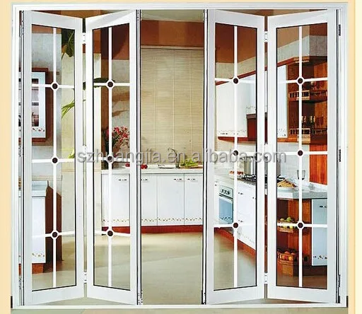 Super quality Built in Blinds/Shutter Double/Triple Glazed metal accordion doors