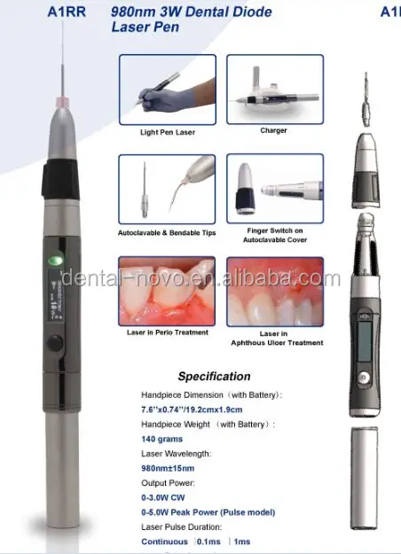 Teeth Whitening Pen A1RR/980nm 3W Dental Diode Laser Pen/Dental Surgery laser diode A1RR
